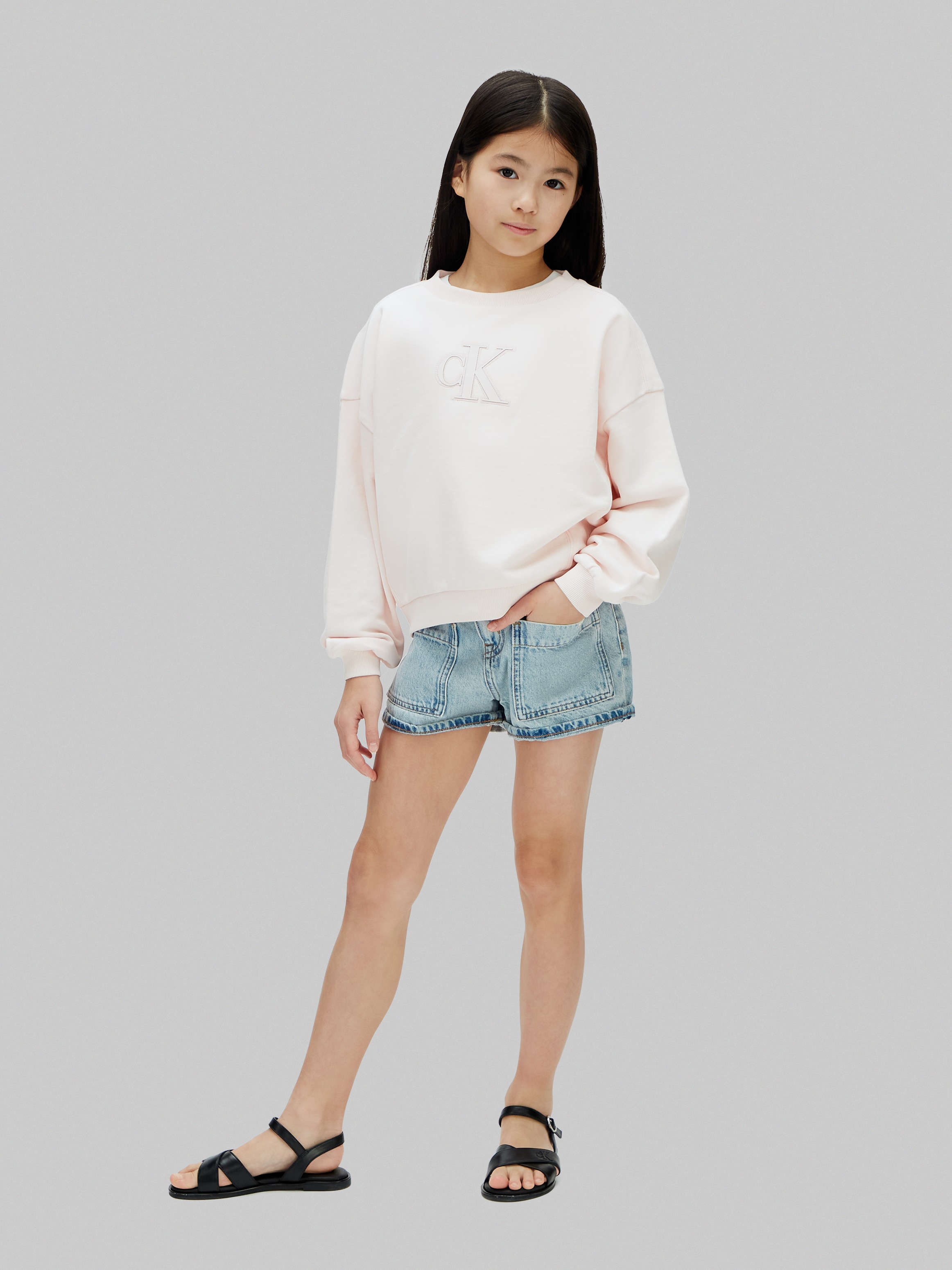 Sweatshirt com Decote Redondo Calvin Klein Rosa-2