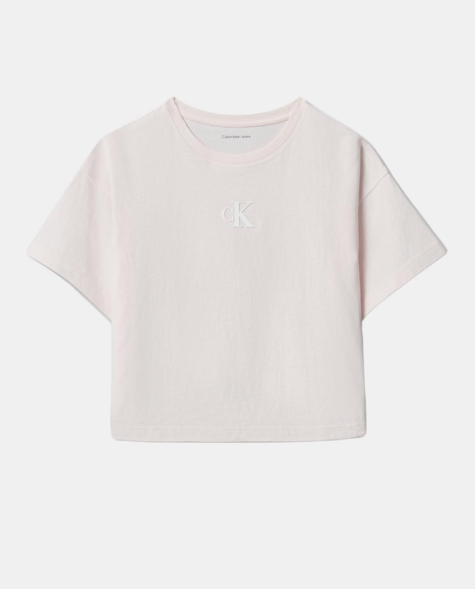 T-shirt de menina com logótipo Rosa-5