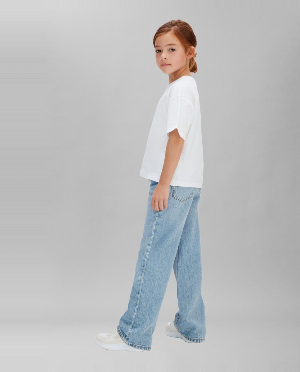 T-shirt de menina com logótipo Branco-2