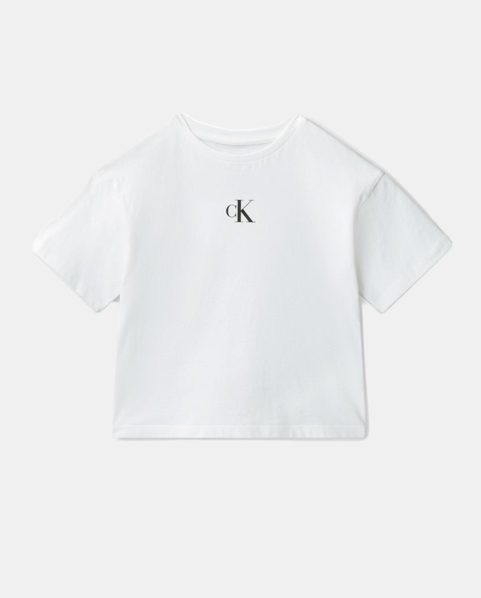T-shirt de menina com logótipo Branco-6