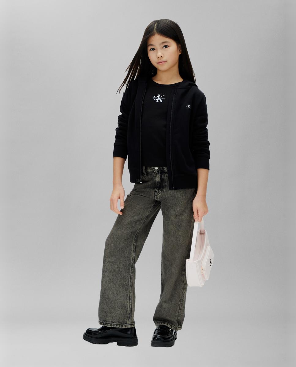 T-shirt de menina com logótipo Preto-5