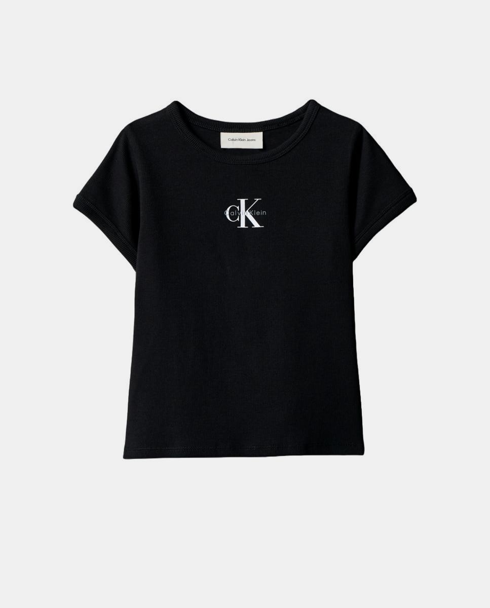 T-shirt de menina com logótipo Preto-6