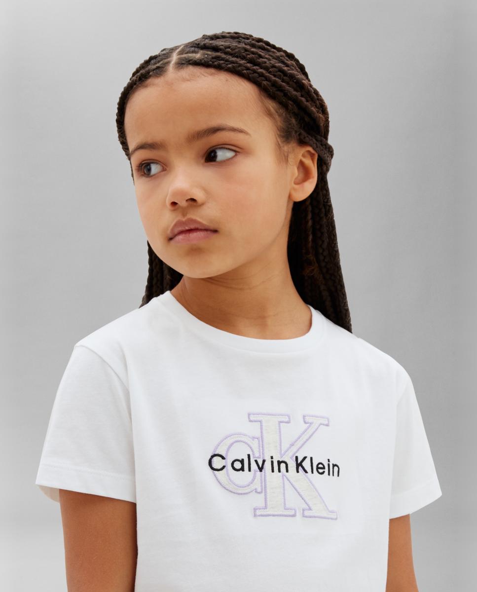 T-shirt com Ilustração Calvin Klein Branco-3
