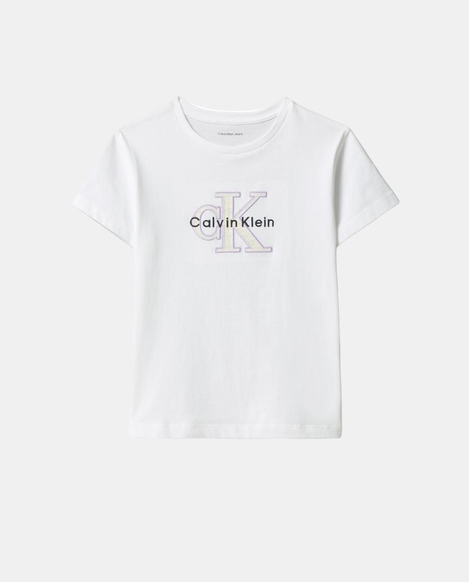 T-shirt com Ilustração Calvin Klein Branco-4