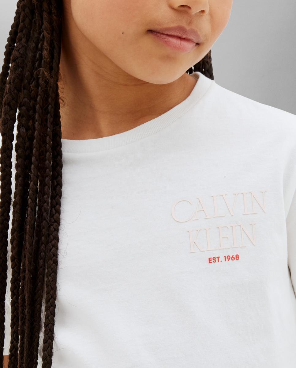 T-shirt com Ilustração Calvin Klein Branco-3