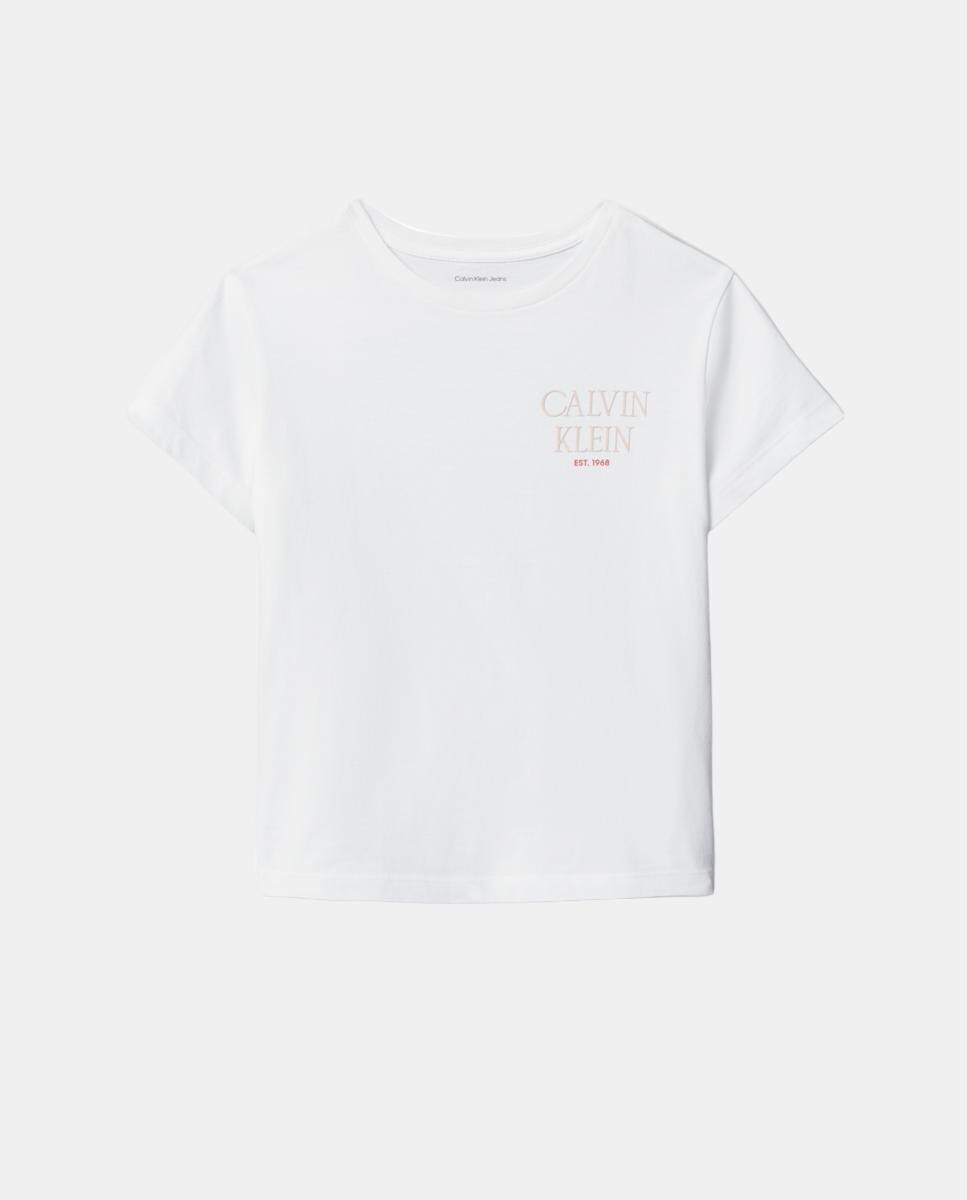 T-shirt com Ilustração Calvin Klein Branco-4
