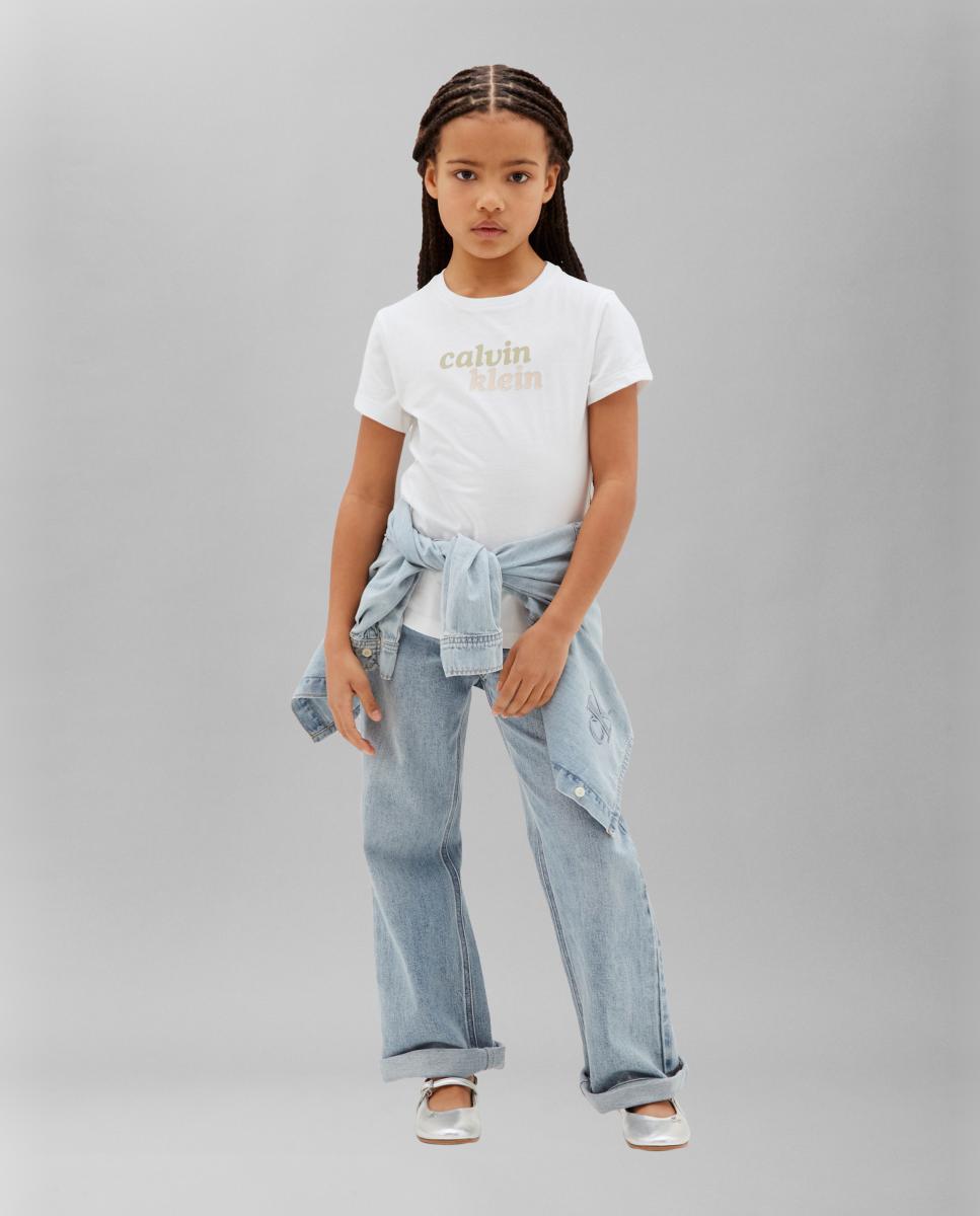 T-shirt com Ilustração Calvin Klein Branco-4