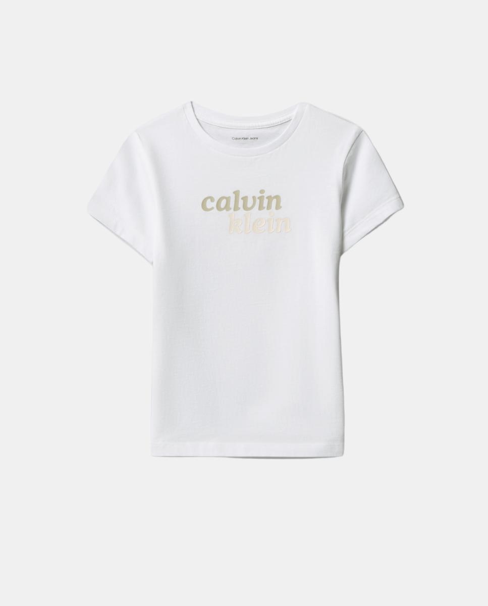 T-shirt com Ilustração Calvin Klein Branco-5