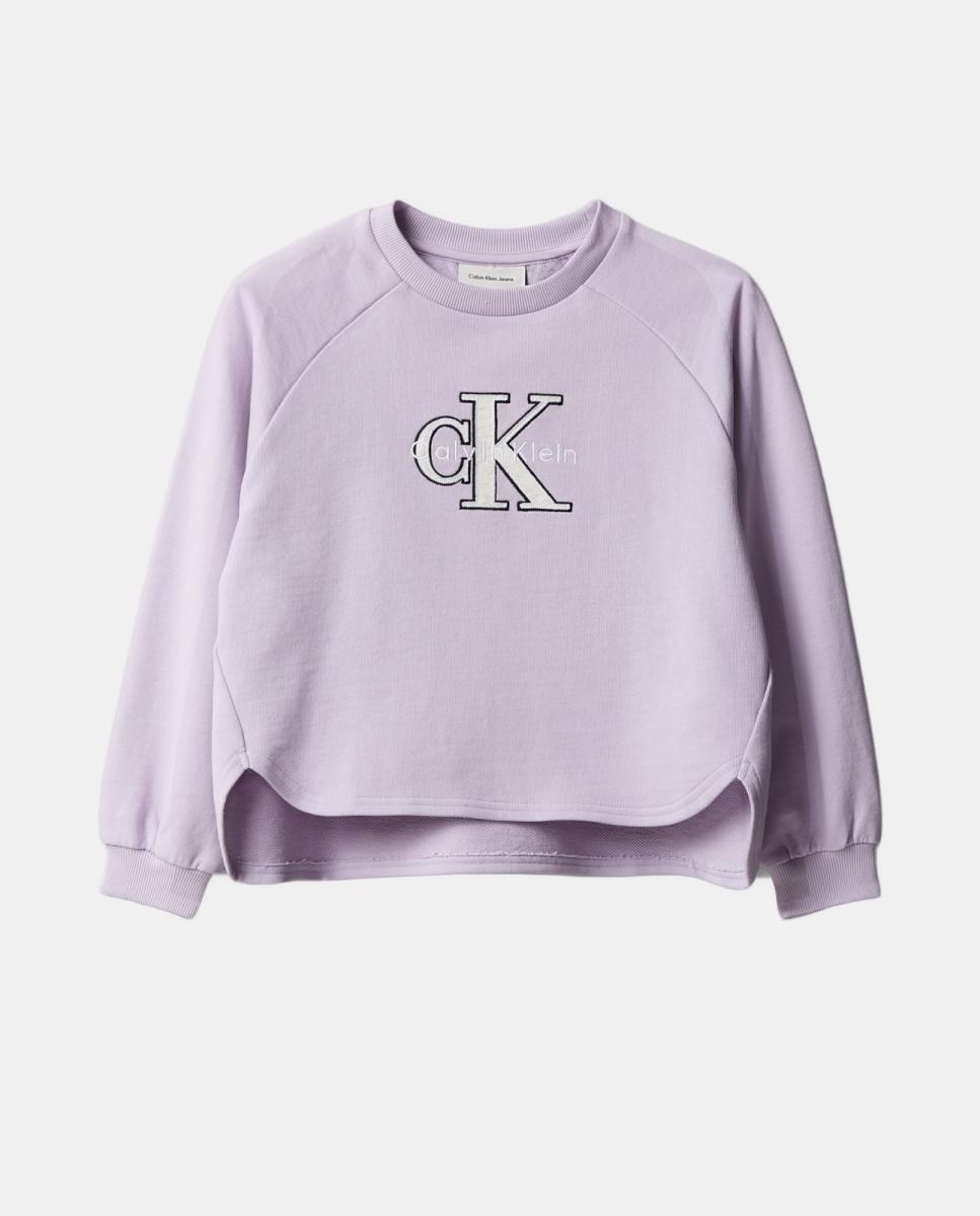 Sweatshirt de menina com logótipo Calvin Klein Roxo-5