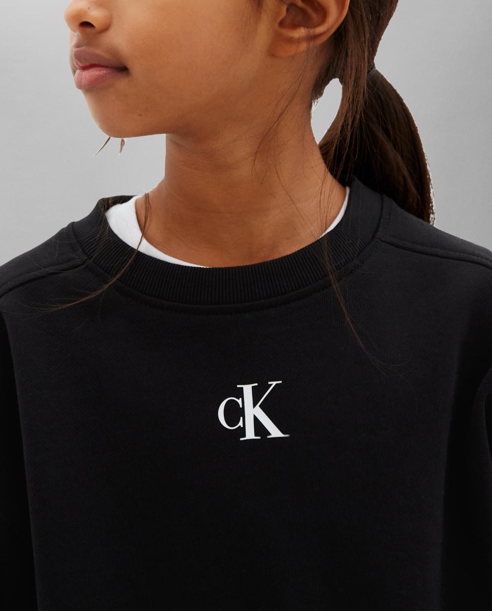 Sweatshirt de menina com logótipo Calvin Klein Preto-3