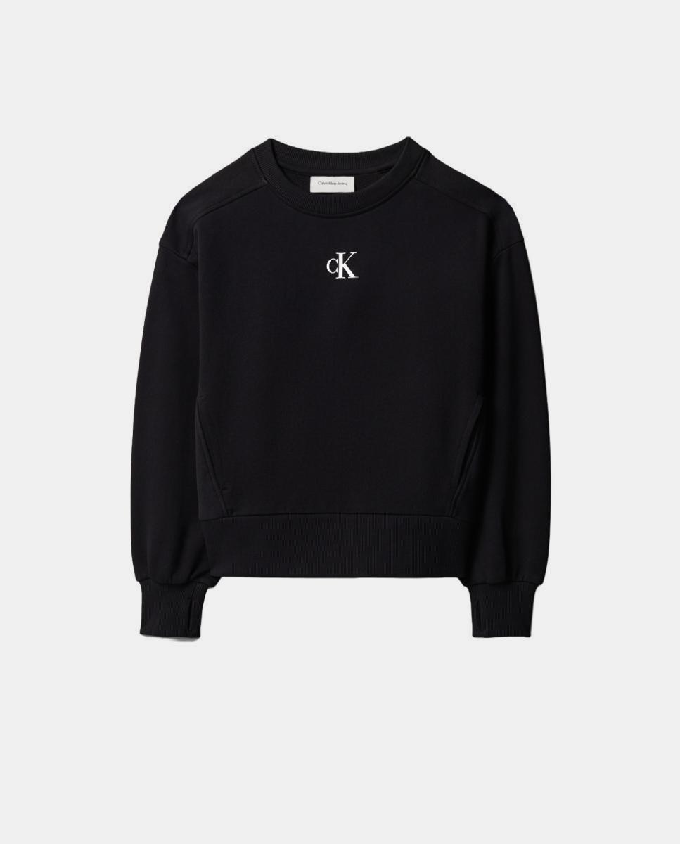 Sweatshirt de menina com logótipo Calvin Klein Preto-4