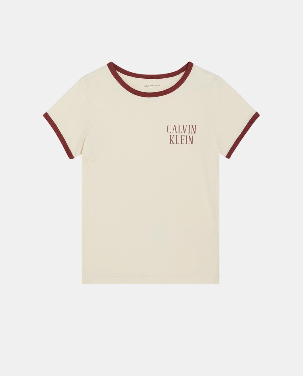 Camiseta de niña con gráfico y contraste - Calvin Klein - Marrón Marrón-1