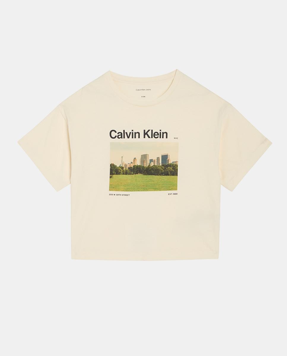 Camiseta de niña con gráfico - Calvin Klein - Marrón Marrón-1