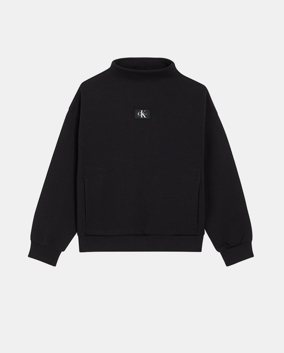 Imagen 0 de Sudadera de niña con cuello medio alto Negro
