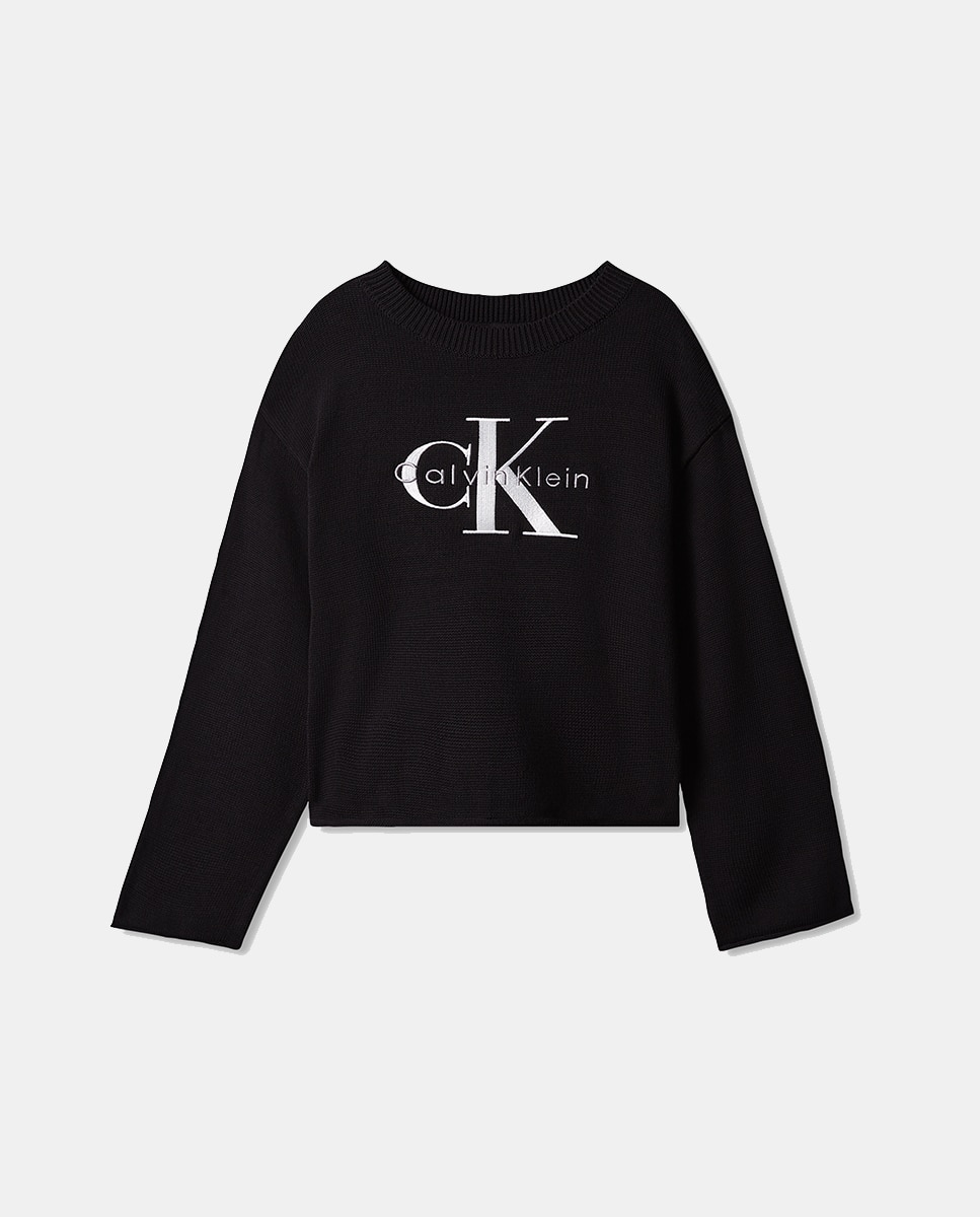 Camisola de Malha com Aplique de Logótipo Preto-6