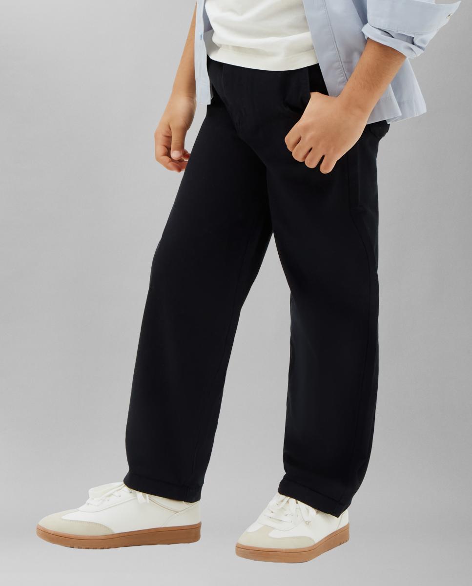 Calças Texturizadas Straight Fit Calvin Klein Preto-2