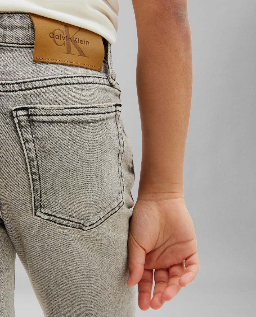 Jeans Straight Fit Calvin Klein Cinzento-4