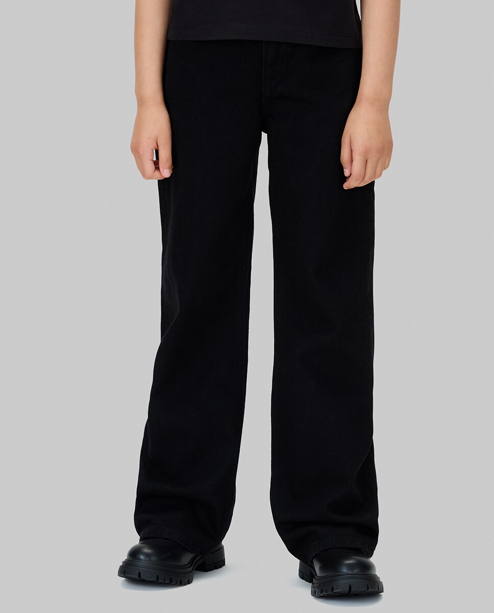 Jeans Wide Leg Preto-2