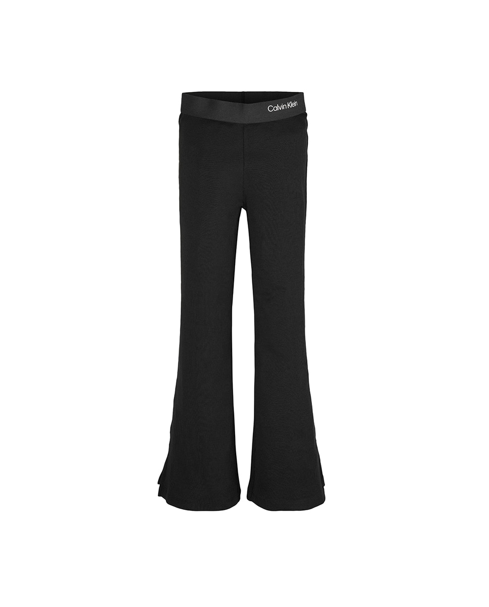 Calças Caneladas com Logótipo Calvin Klein Preto-1