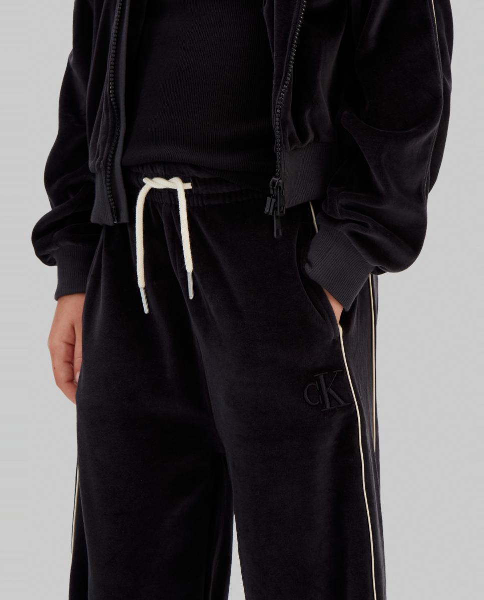 Calças de Fato de Treino em Veludo Calvin Klein Preto-5
