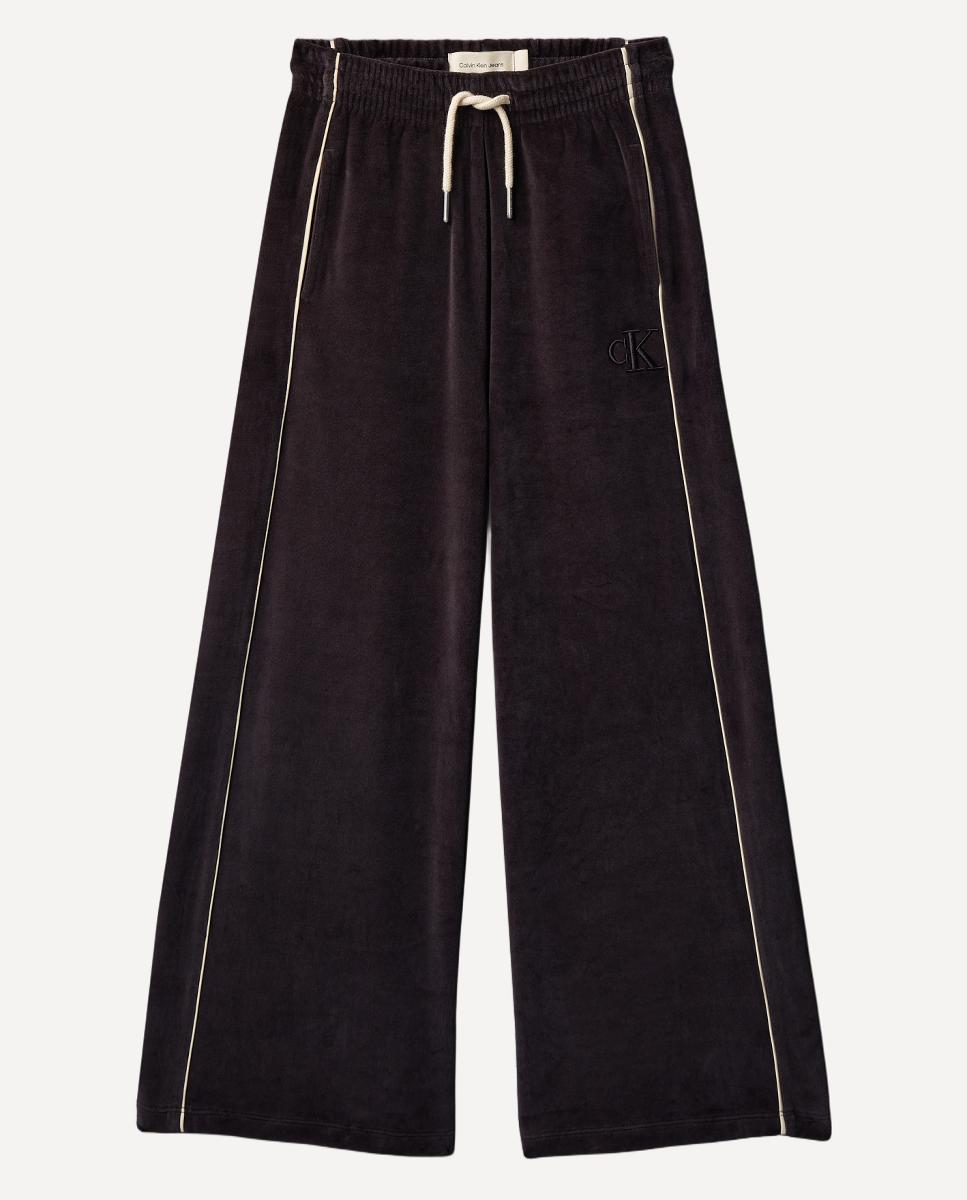 Calças de Fato de Treino em Veludo Calvin Klein Preto-6