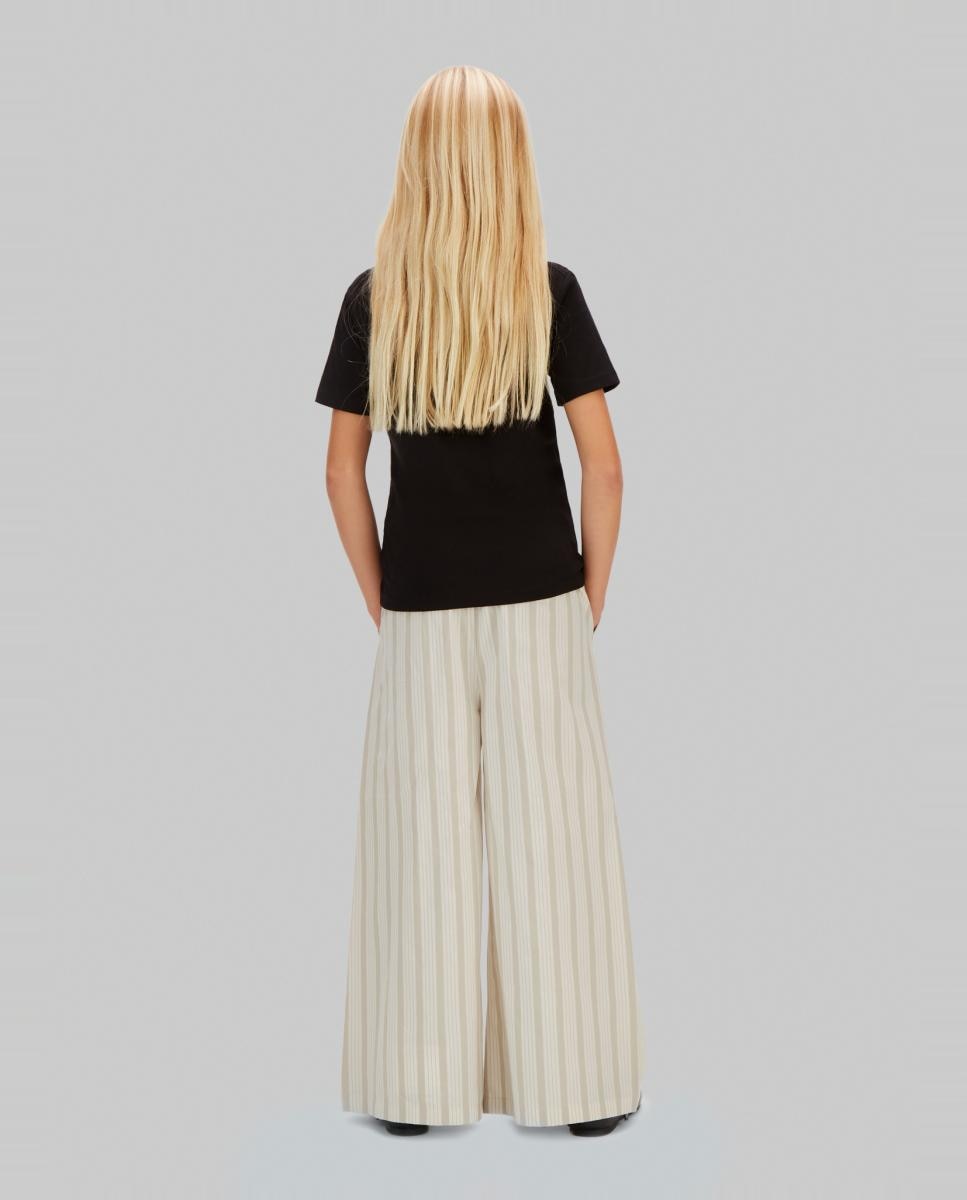Calças Wide Leg de Popelina Calvin Klein Castanho-3