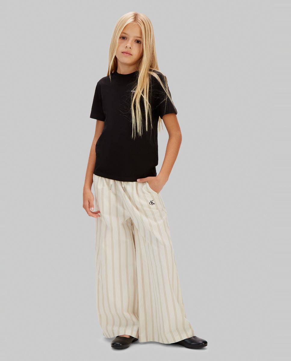 Calças Wide Leg de Popelina Calvin Klein Castanho-4