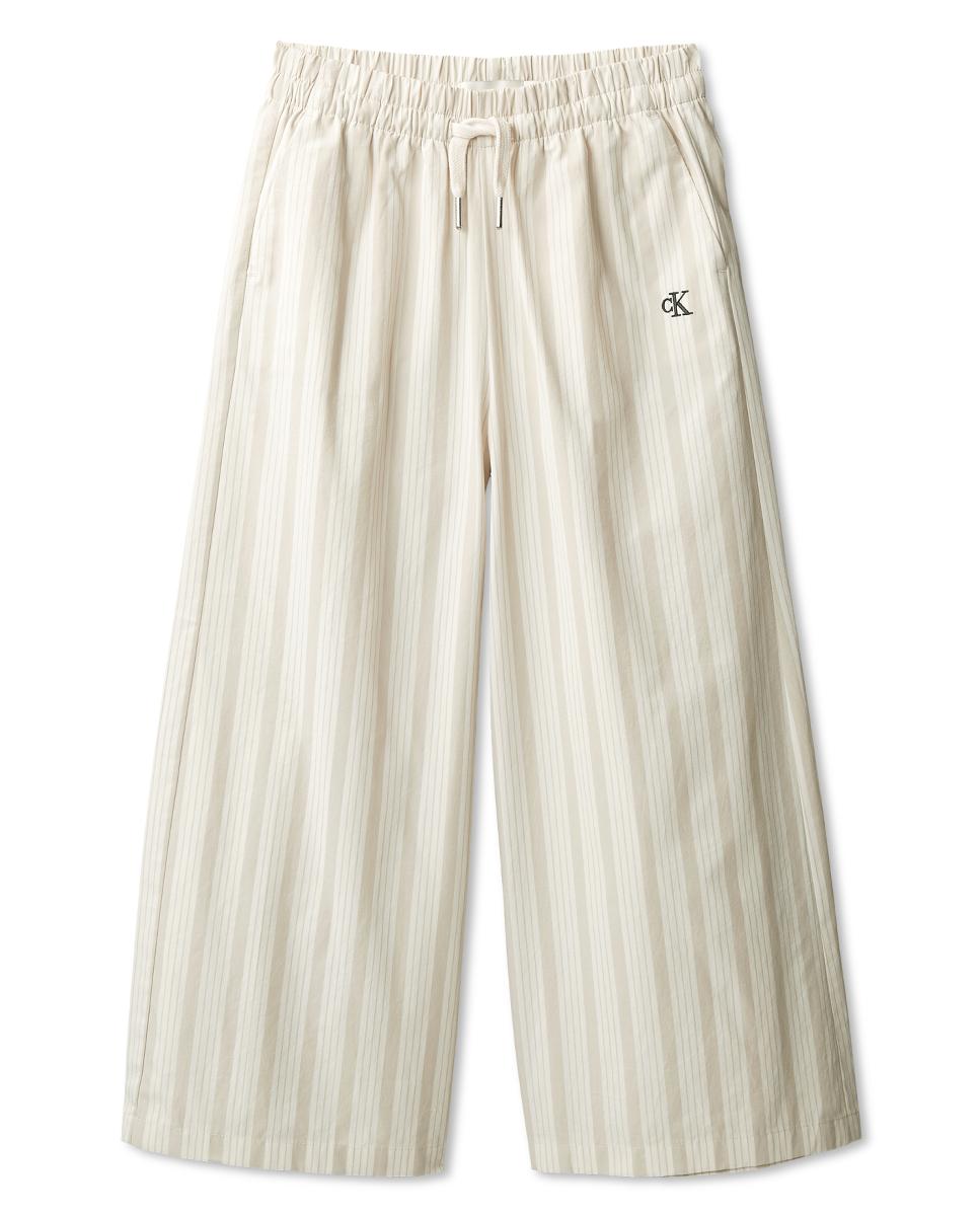 Calças Wide Leg de Popelina Calvin Klein Castanho-7