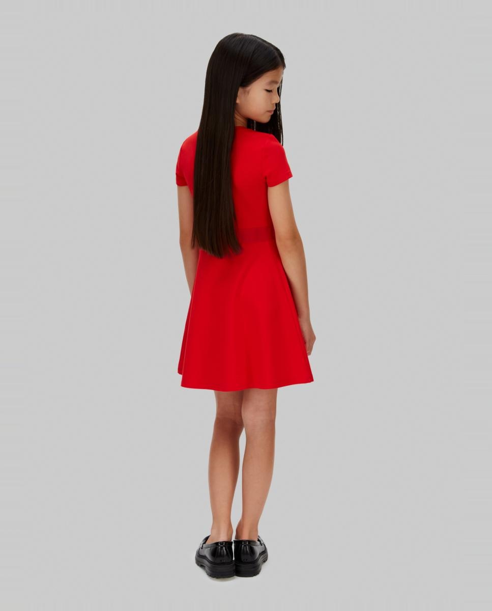 Vestido com Ilustração de Glitter Calvin Klein Vermelho-6