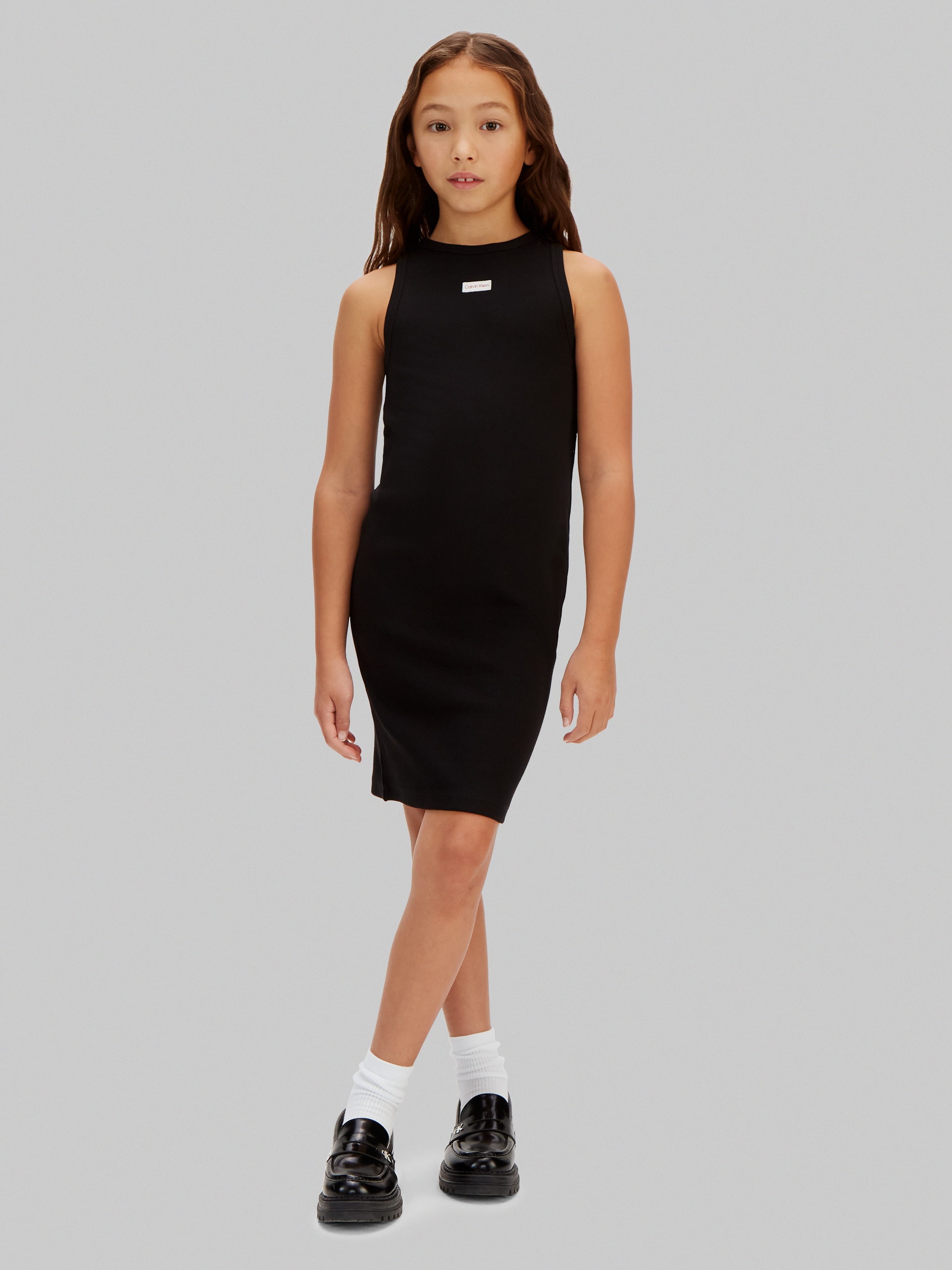 Vestido Canelado sem Mangas Calvin Klein Preto-3