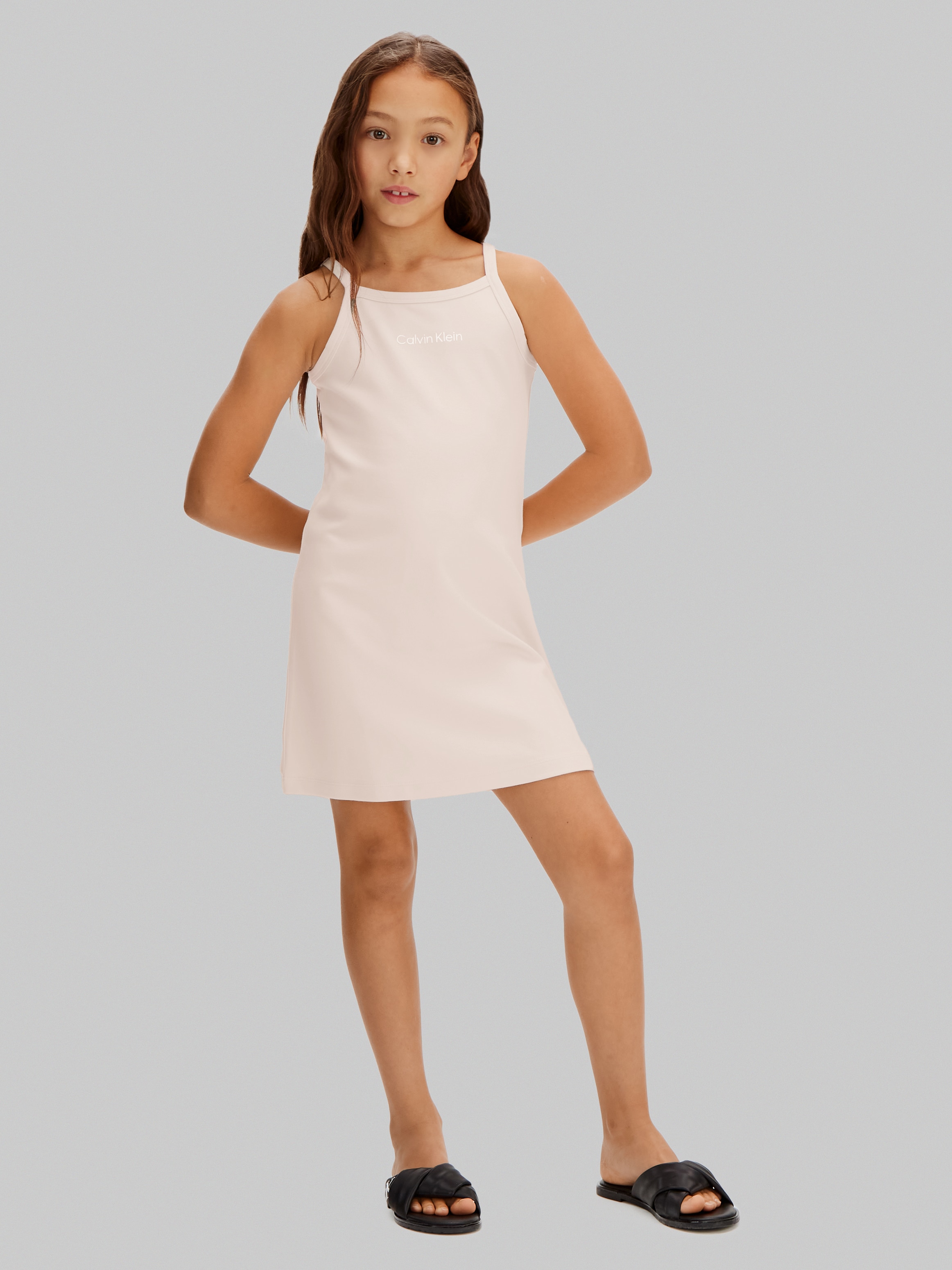 Vestido de Malha com Alças Calvin Klein Rosa-3