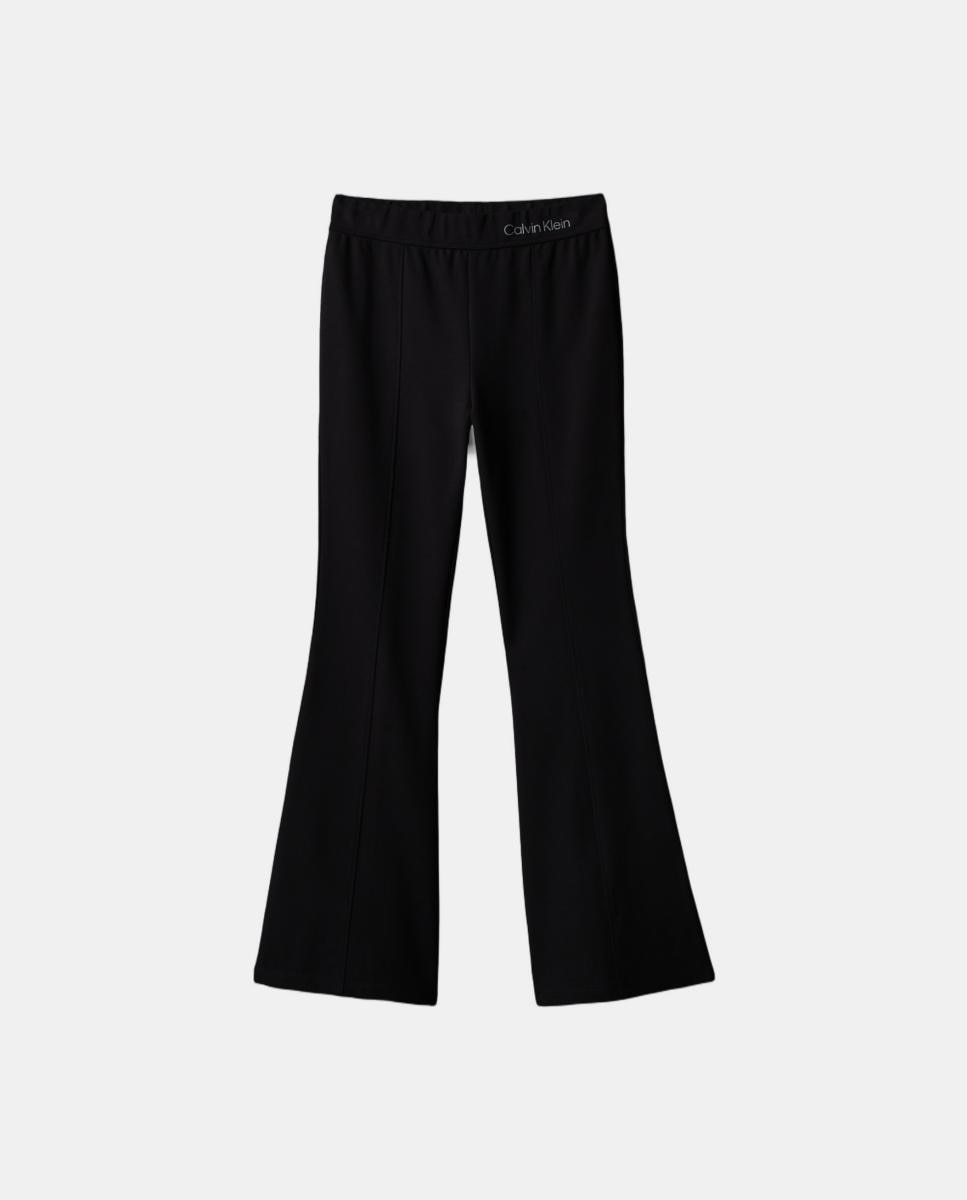 Calças de Malha Flare fit Preto-5