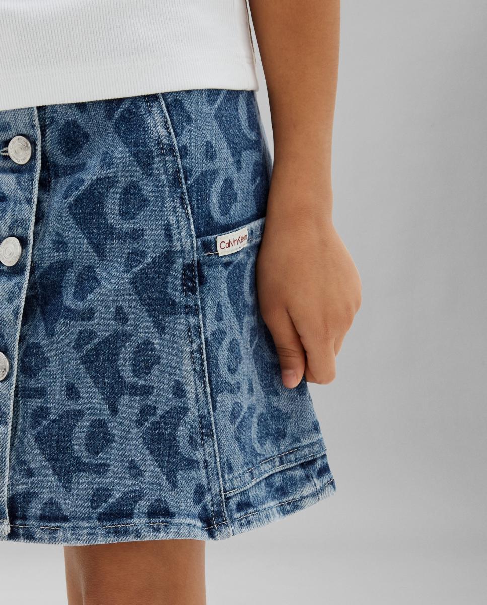 Saia com estampado Calvin Klein Azul-4