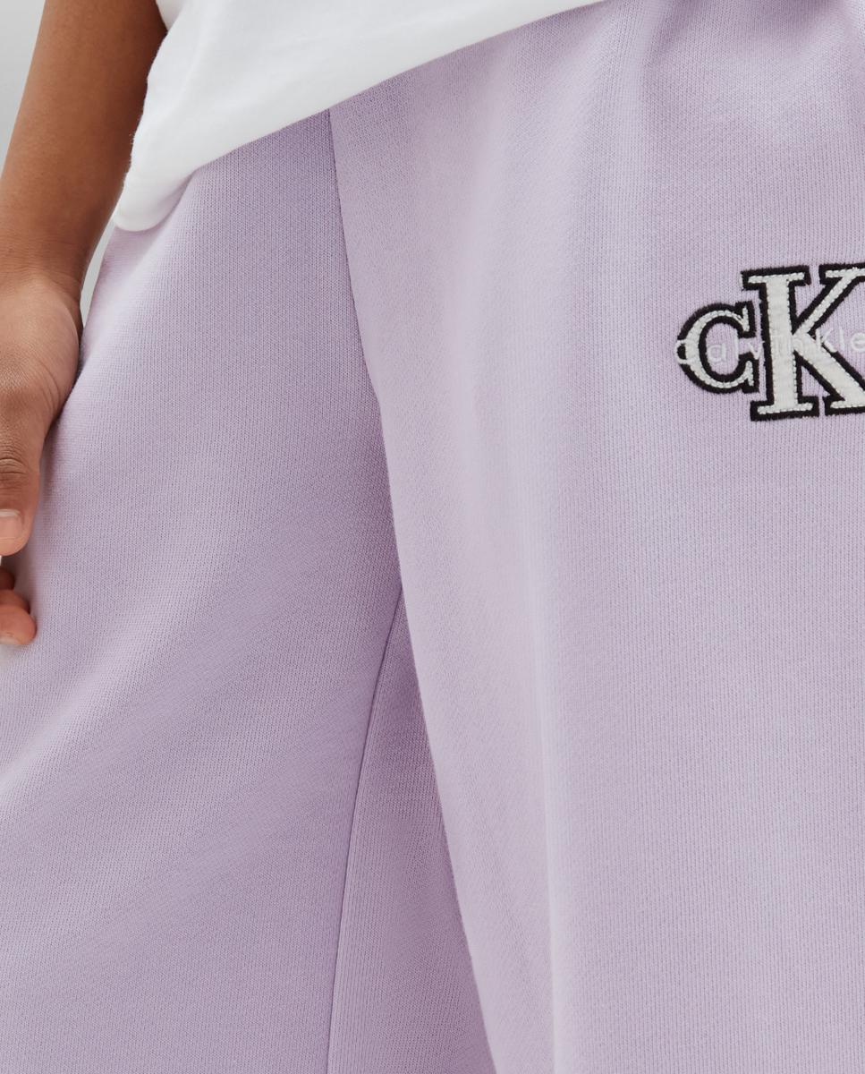 Calças de Fato de Treino com Logótipo Calvin Klein Roxo-3