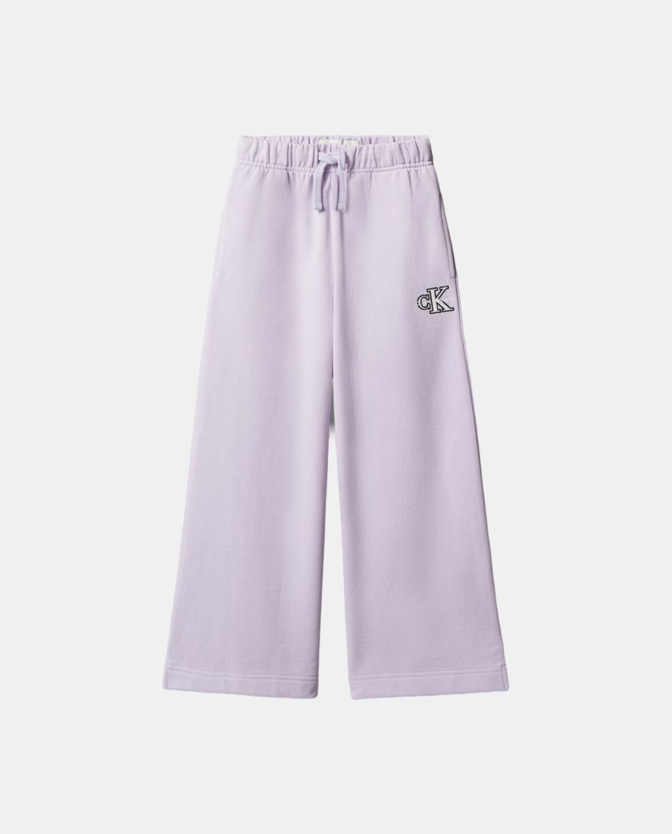 Calças de Fato de Treino com Logótipo Calvin Klein Roxo-4