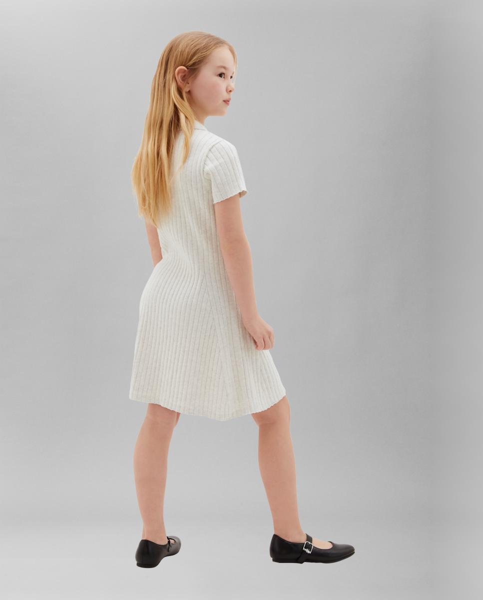 Vestido Canelado com Colarinho de Polo Calvin Klein Cinzento-2