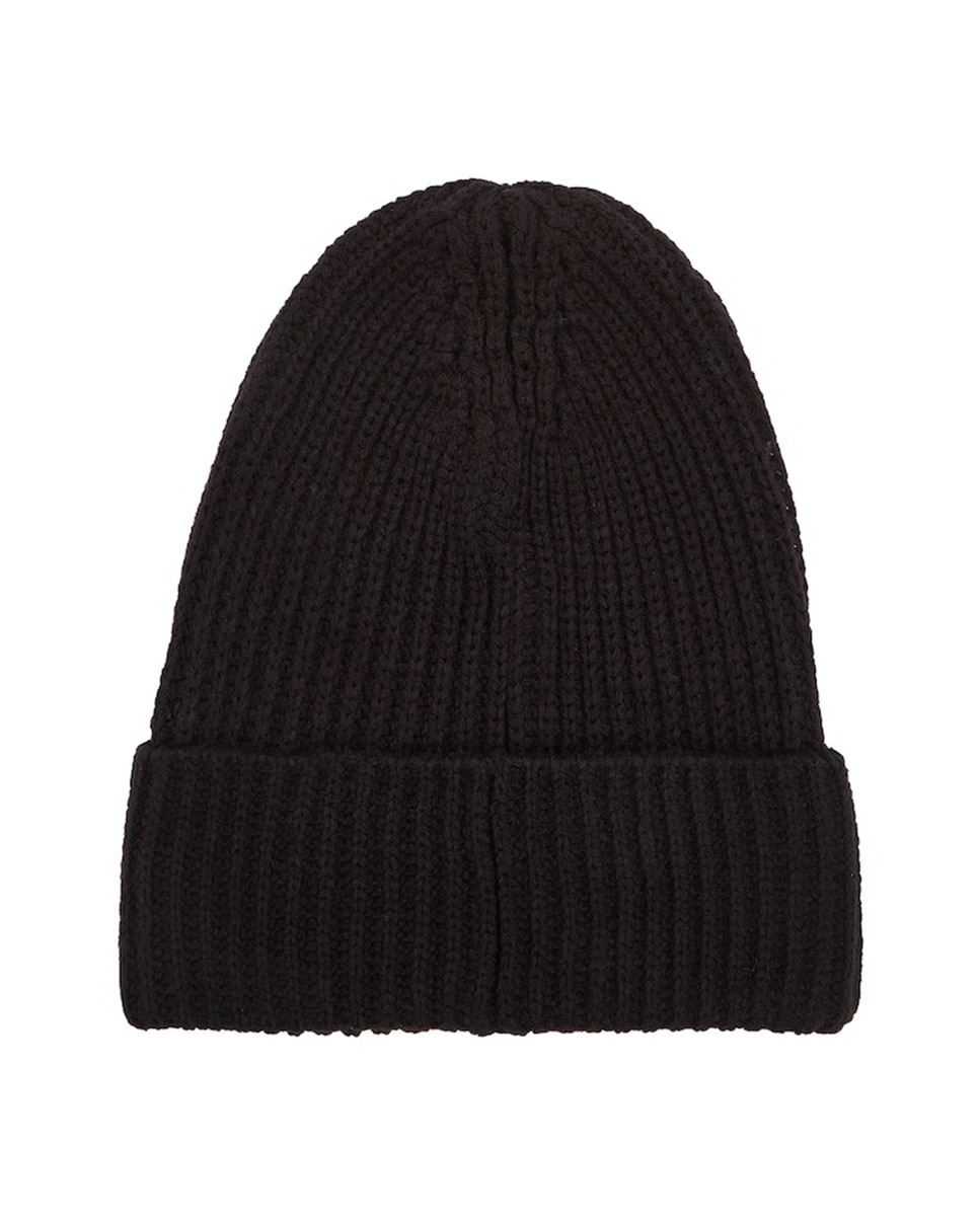 Gorro Unissexo Canelado com Logótipo Preto-9