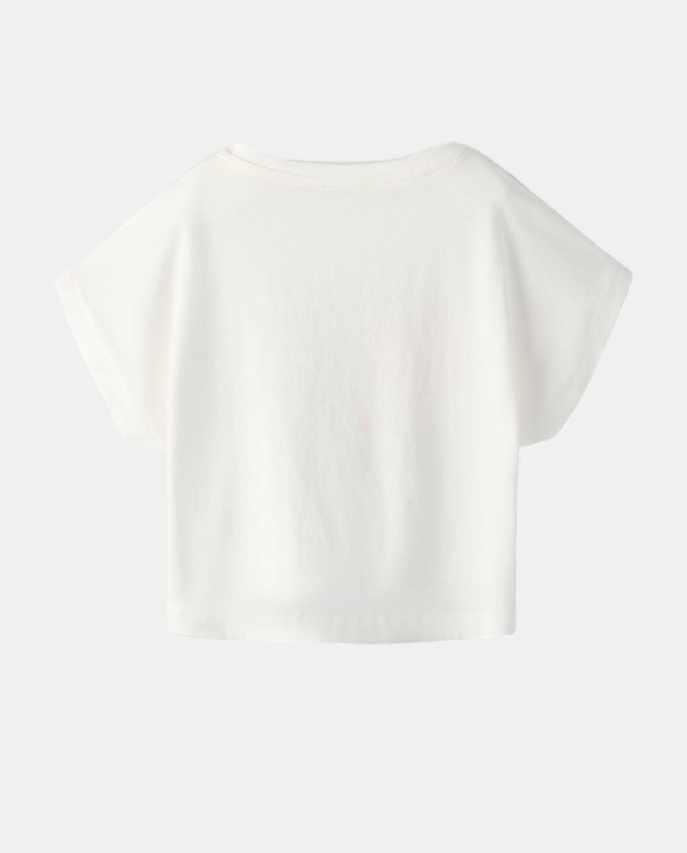 Camiseta crop top de niña - name it - Rosa Blanco-5