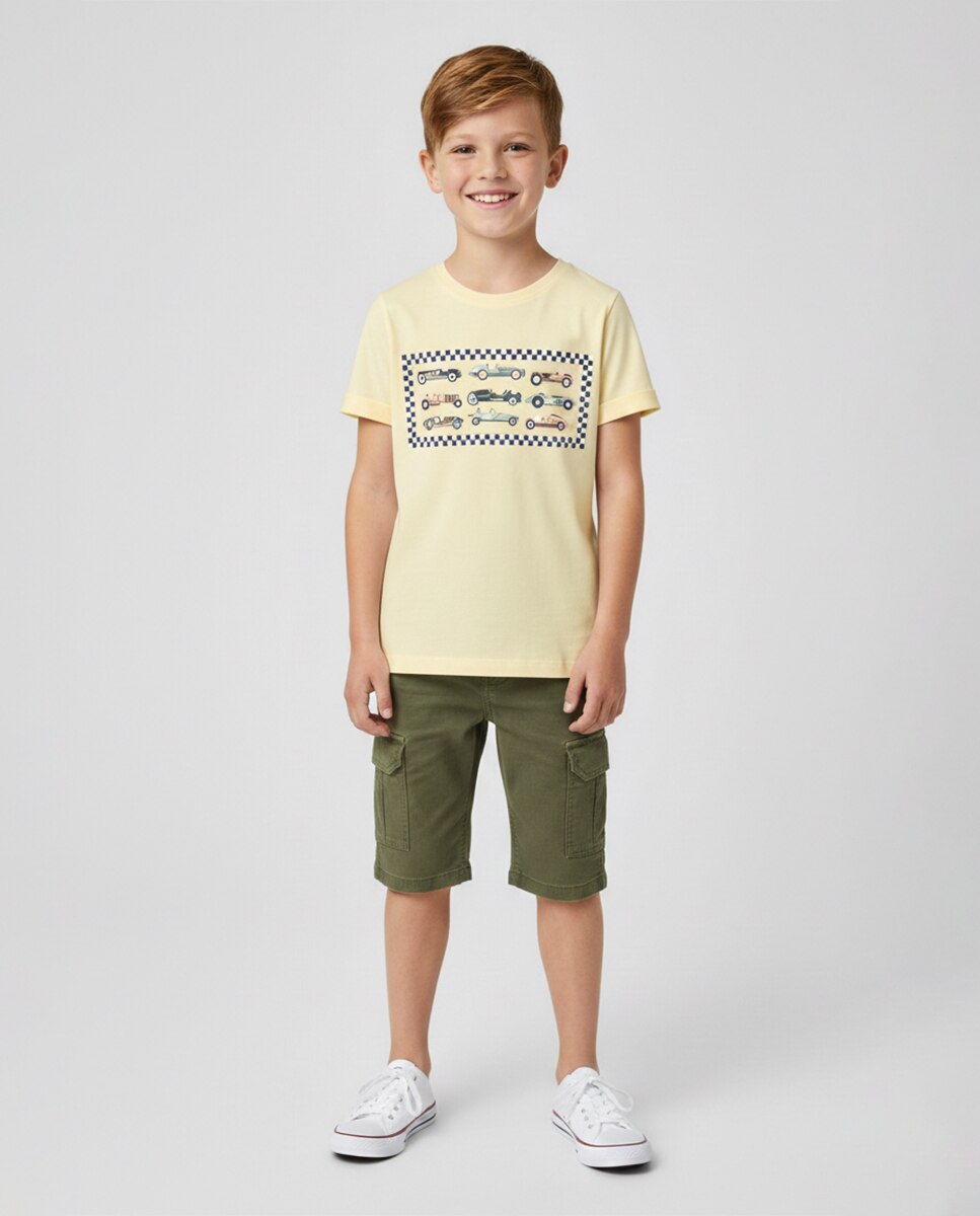 Camiseta de manga corta de niño - name it - Crema Crema-1