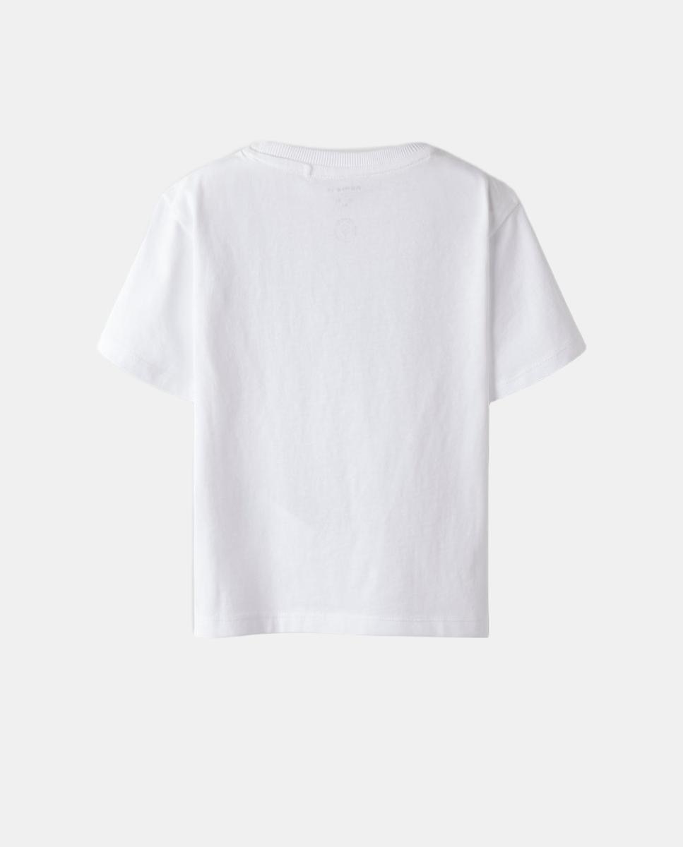 T-Shirt de Criança com Efeito Visual Branco-2