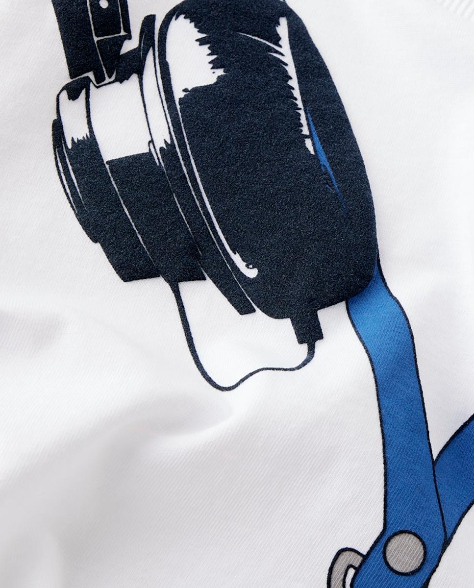 T-Shirt de Criança com Efeito Visual Branco-3