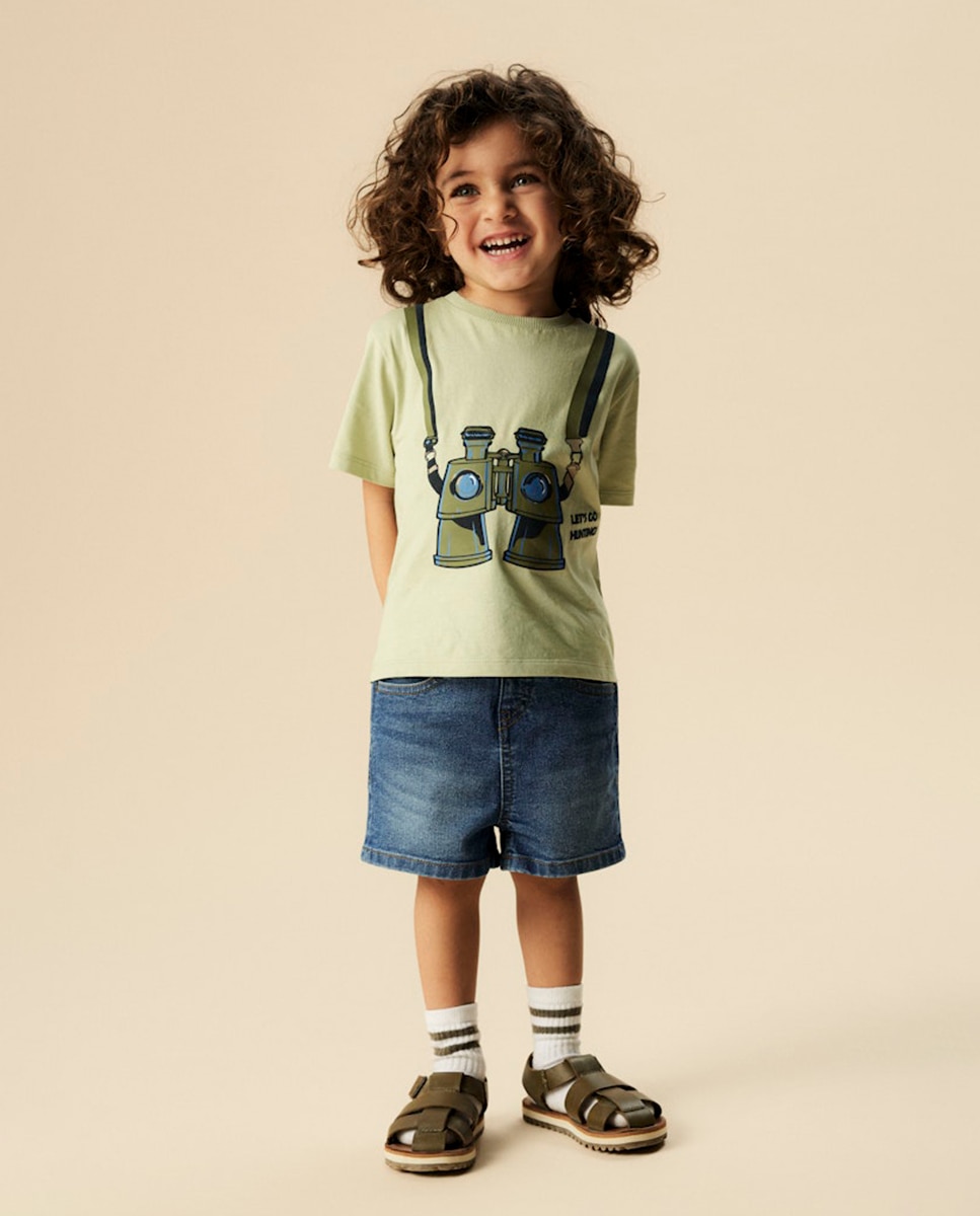 T-Shirt de Criança com Efeito Visual name it Verde-2