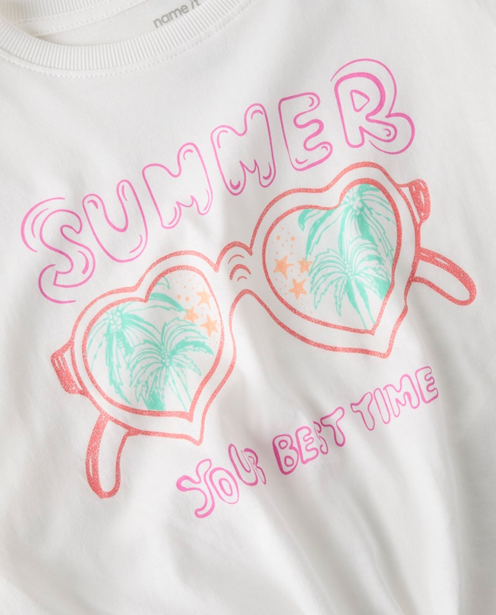 Camiseta de manga corta con nudo - name it - Blanco Blanco-3