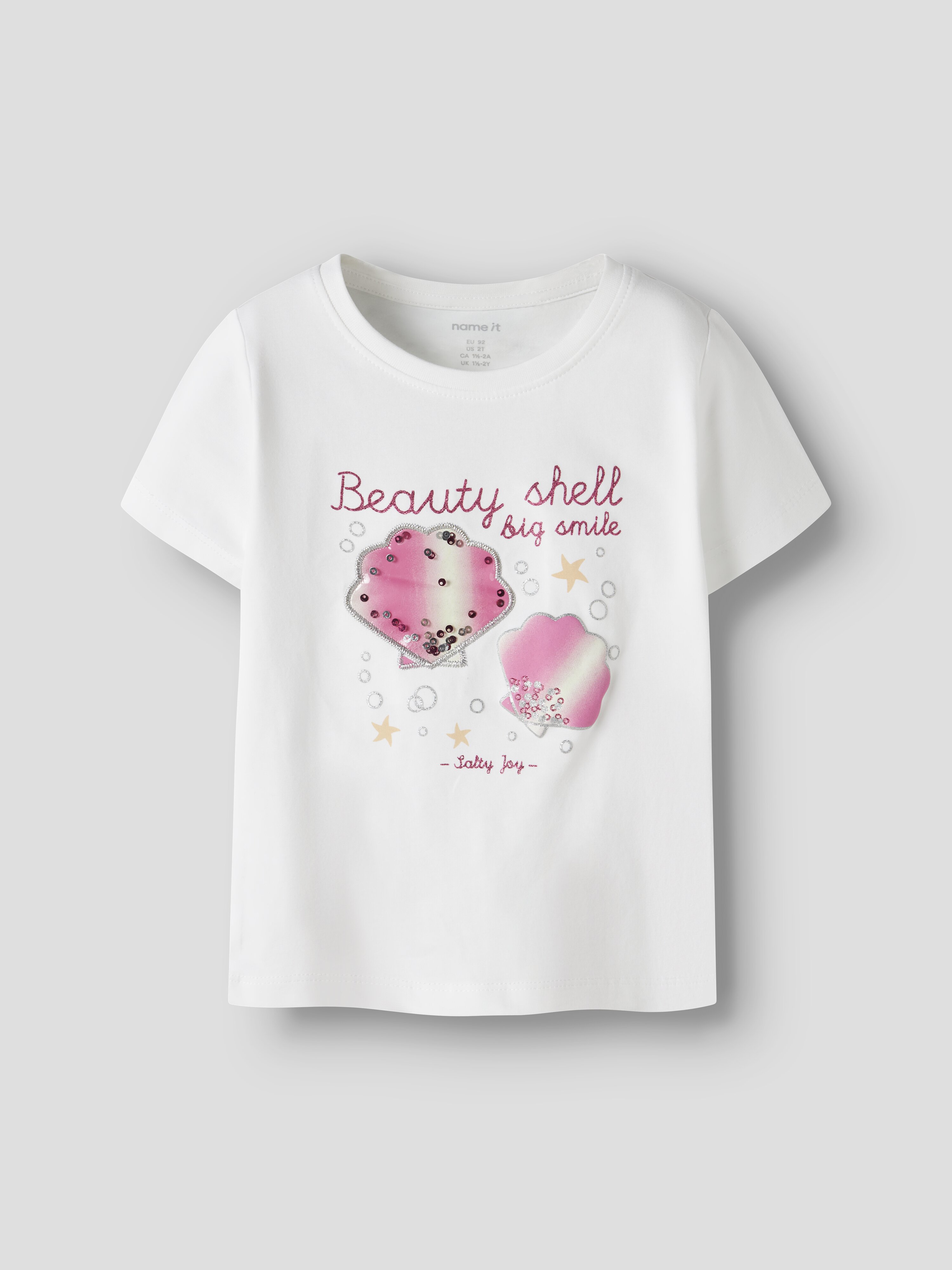 Camiseta de manga corta de niña - name it - Blanco Blanco-1