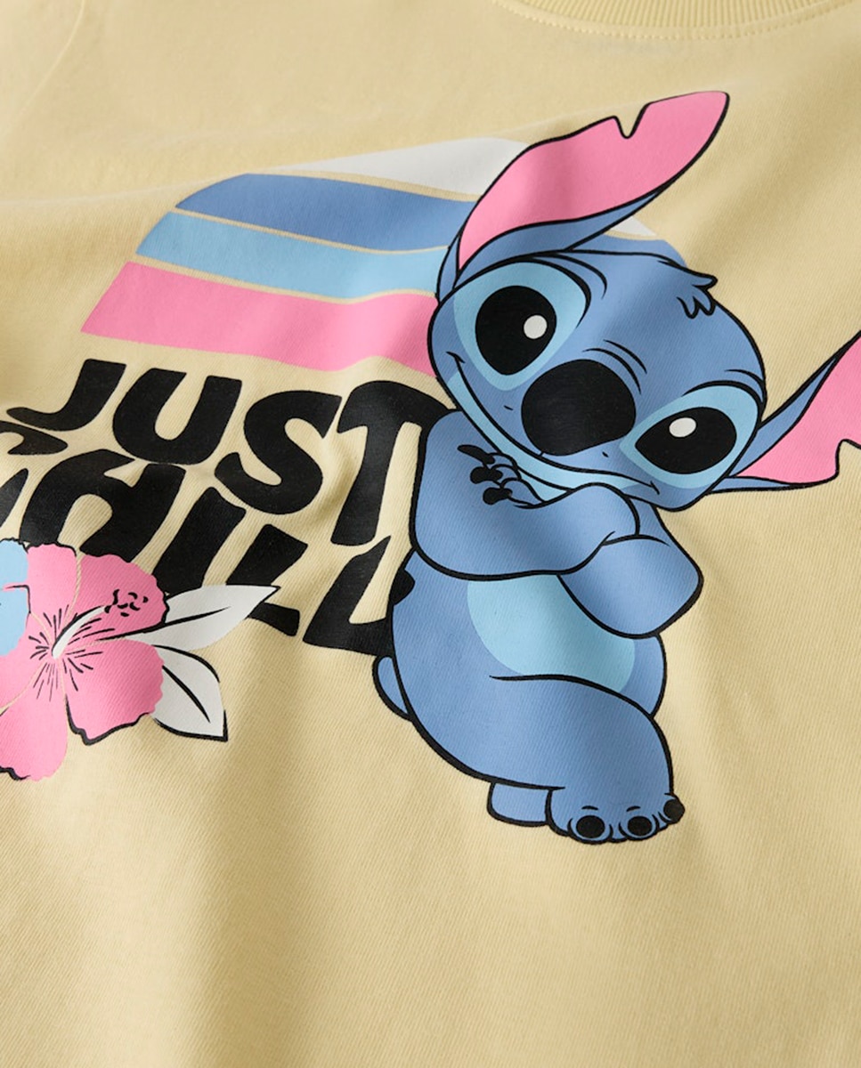 T-shirt Stitch name it Creme-3