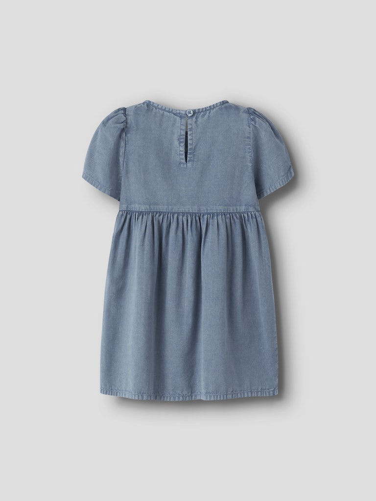 Vestido de ganga com bordado name it Azul-2