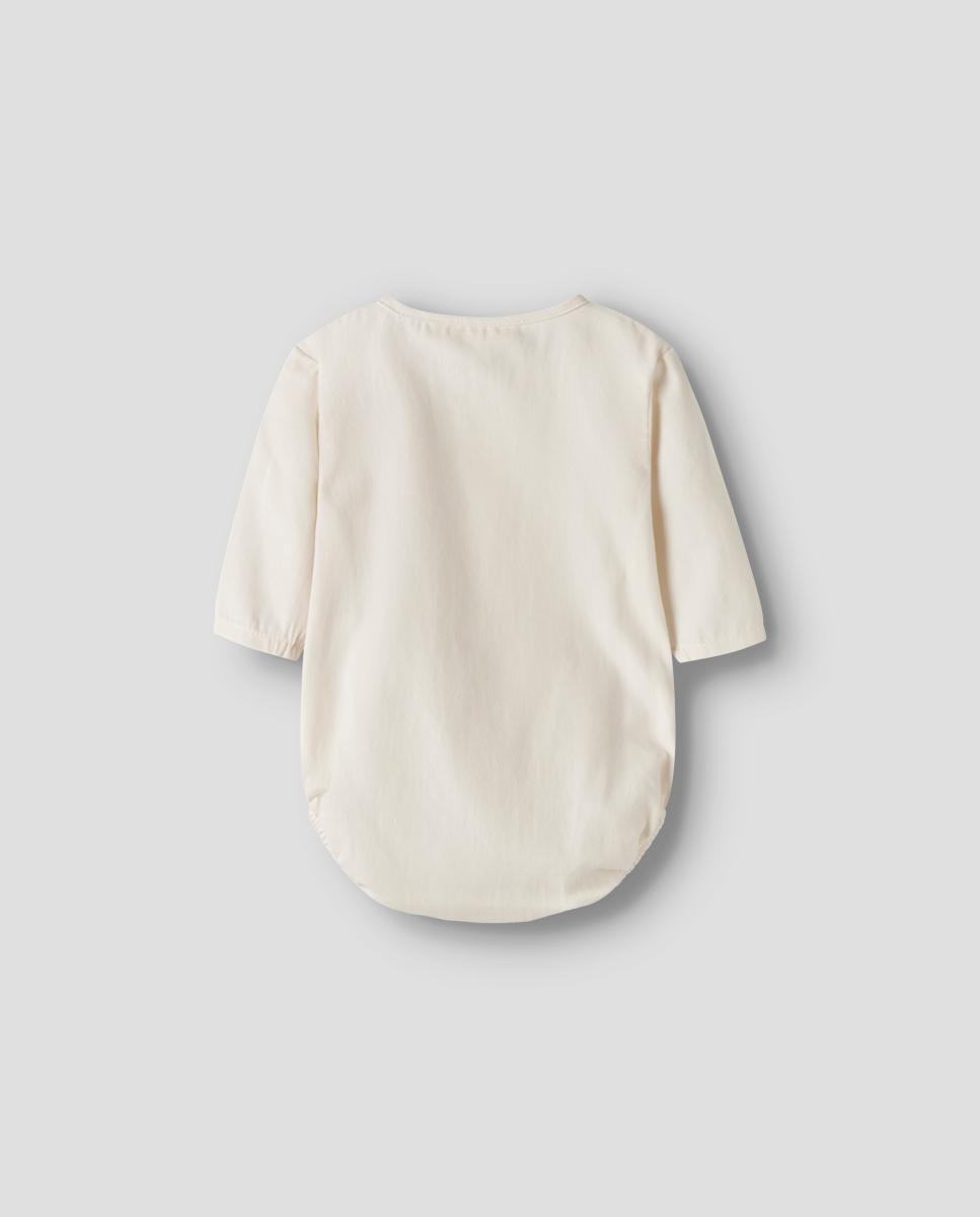 Camisa Body com Gola à Padre Bege-4