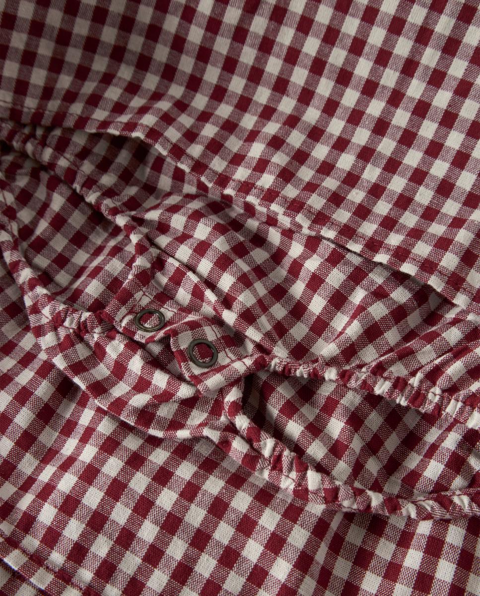 Vestido aos Quadrados Vermelho-4
