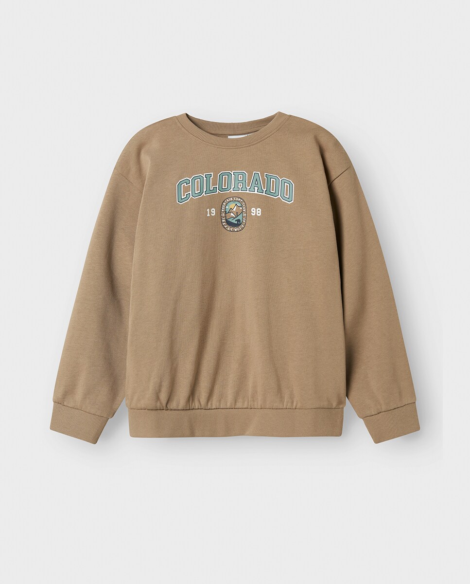 Sweatshirt de Felpa Castanho-1