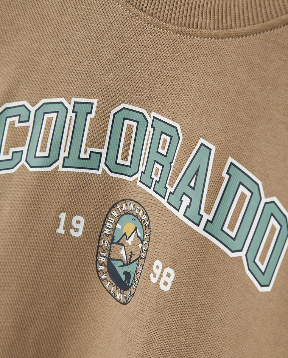 Sweatshirt de Felpa Castanho-3